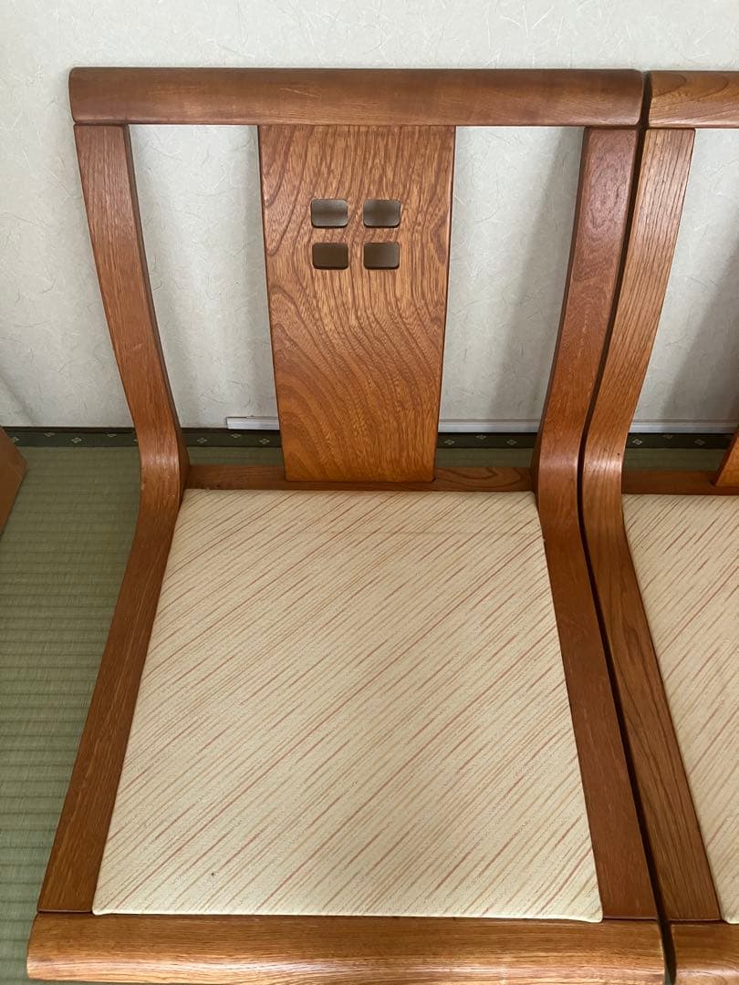 【送料込】光製作所 木製　高級　座椅子　4脚セット　和室　昭和レトロ