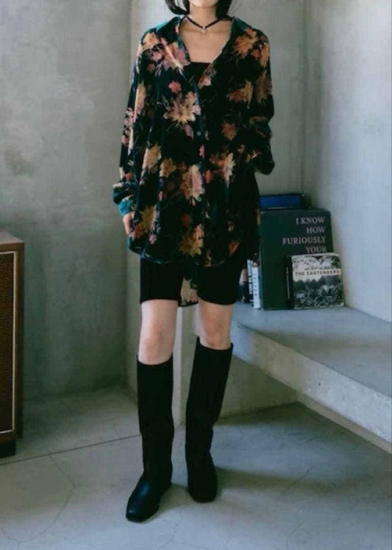 Sahara Velvet Over Shirt Green 美品