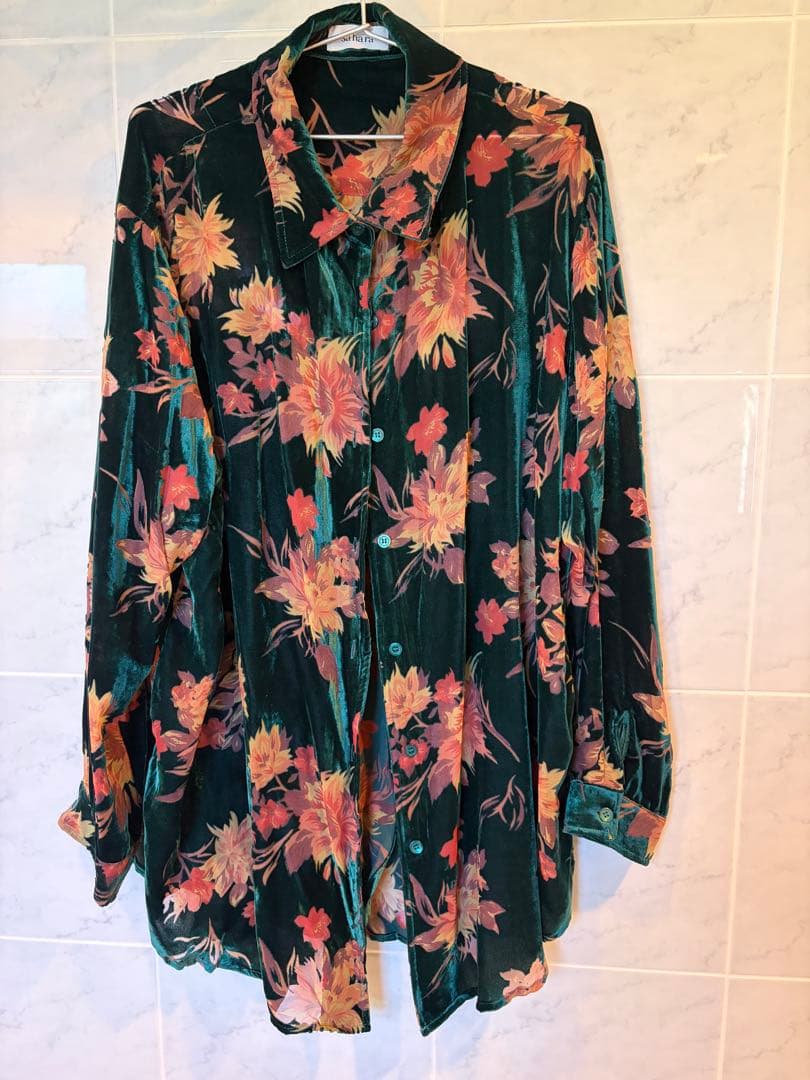 Sahara Velvet Over Shirt Green 美品