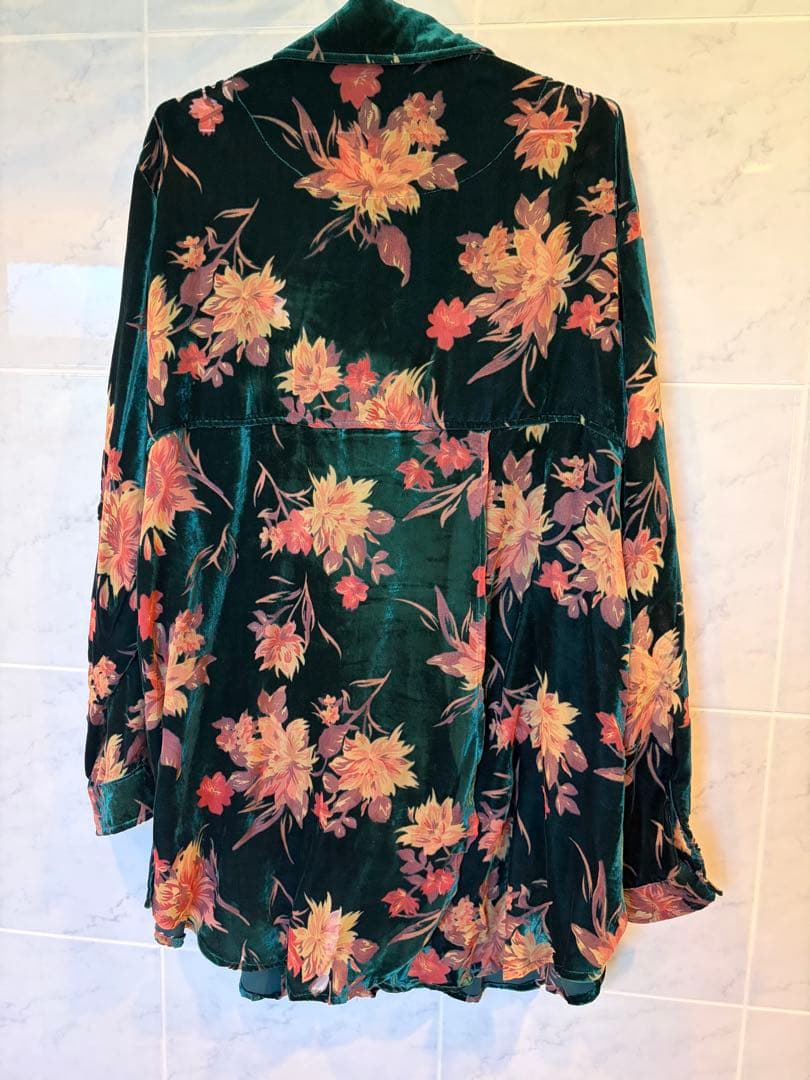 Sahara Velvet Over Shirt Green 美品
