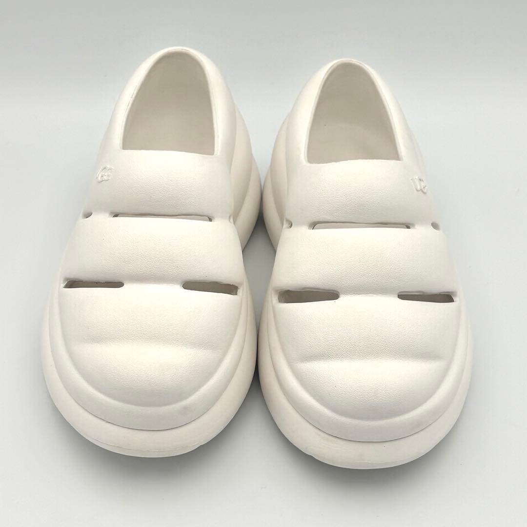 【新品級】UGG スポート イヤー クロッグ ホワイト 厚底 25cm
