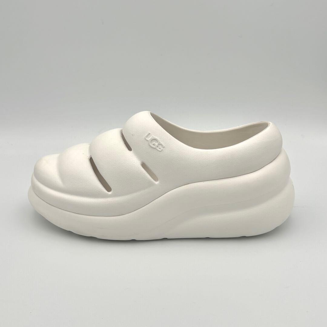 【新品級】UGG スポート イヤー クロッグ ホワイト 厚底 25cm