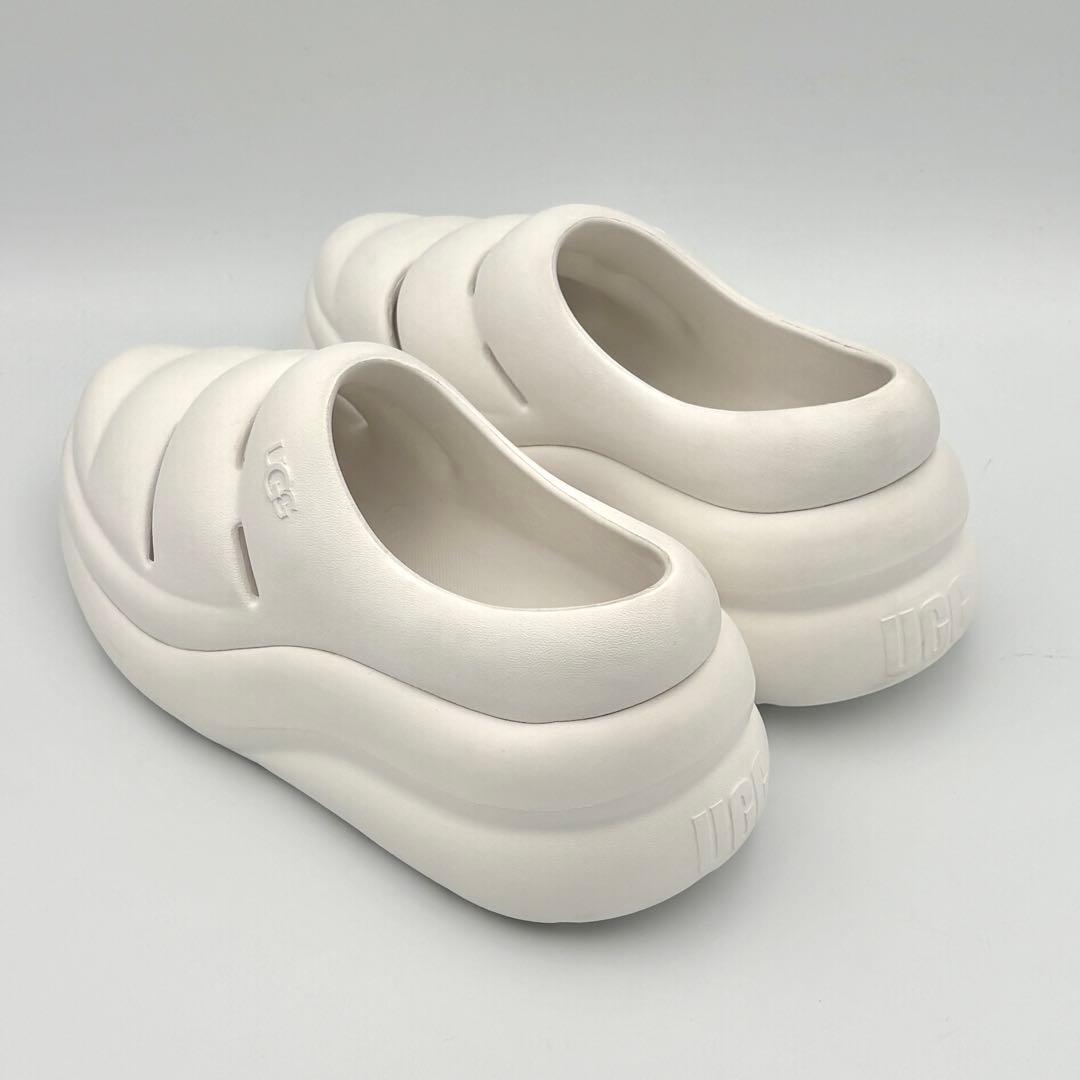 【新品級】UGG スポート イヤー クロッグ ホワイト 厚底 25cm