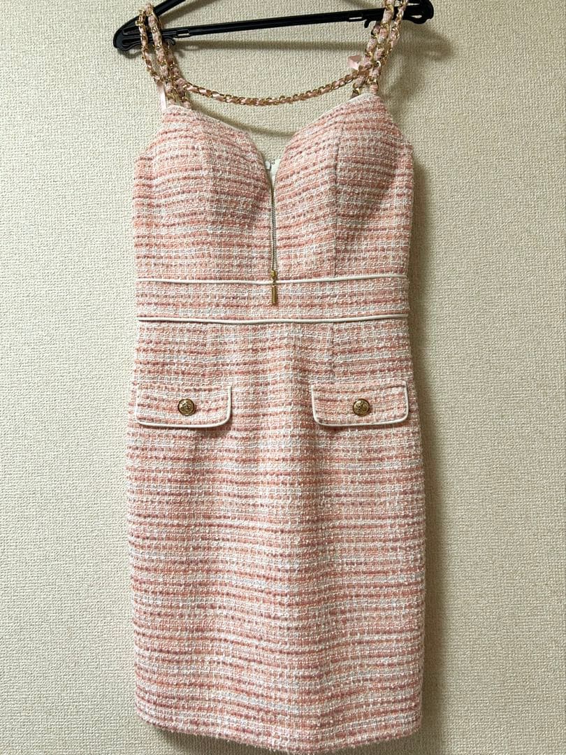 ピンク ツイード タイトドレス　an エンジェルアール　sugar
