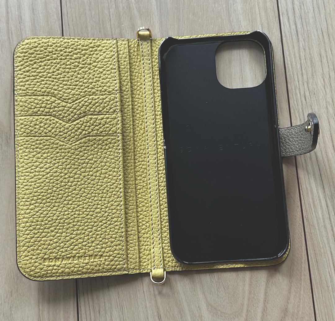 【新品同様】BONAVENTURA iPhone14手帳型ケース ストラップ付き