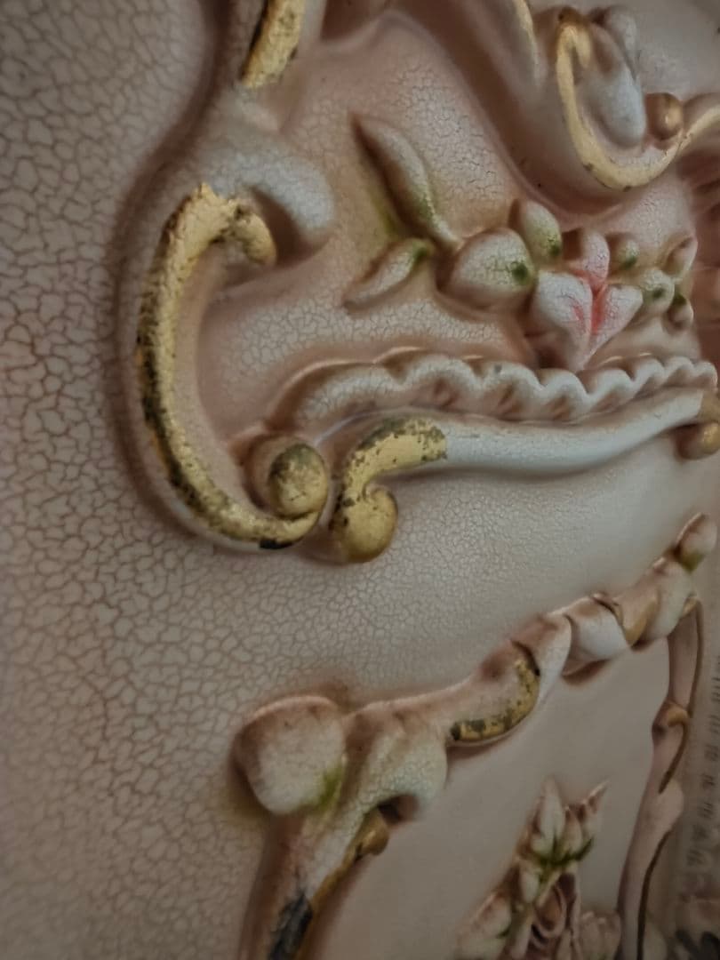 【strawberry様】ロココ調 収納家具 ガラス天板 四段チェスト