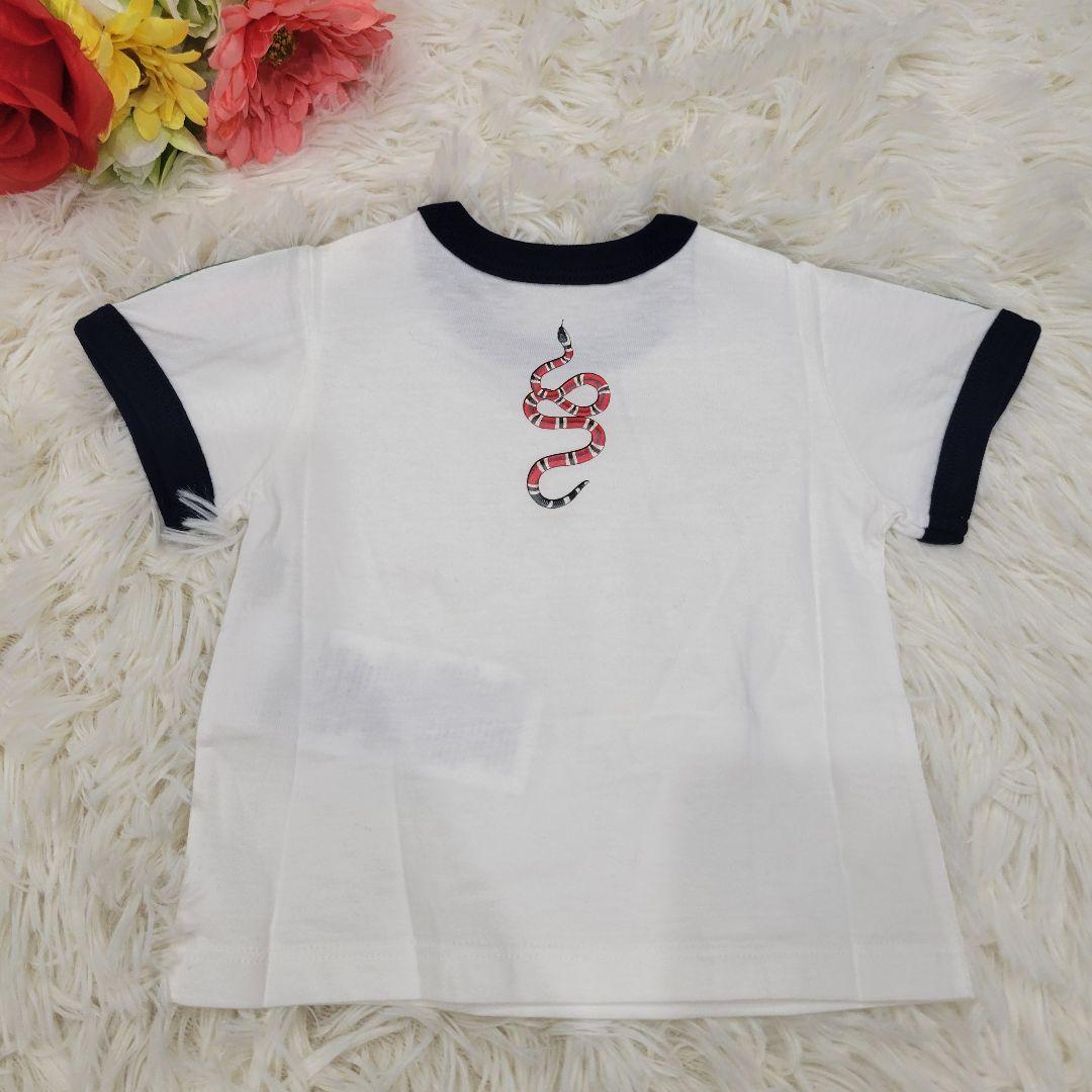 GUCCI　タグ付き　ホワイト　肩ライン　Tシャツ　半袖　蛇　トップス　お洒落