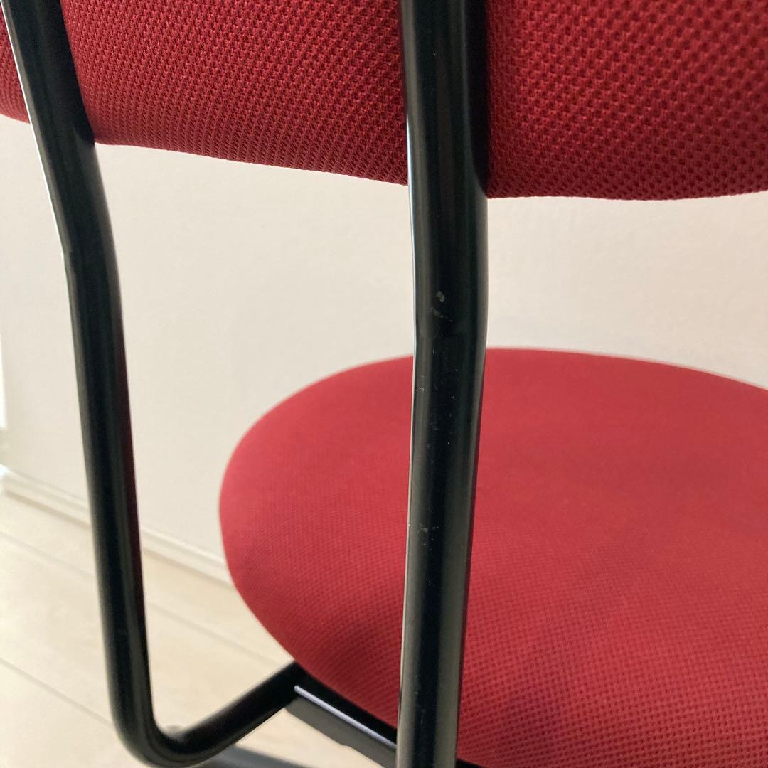 無印良品　ワーキングチェア・ガススプリング昇降式（赤）