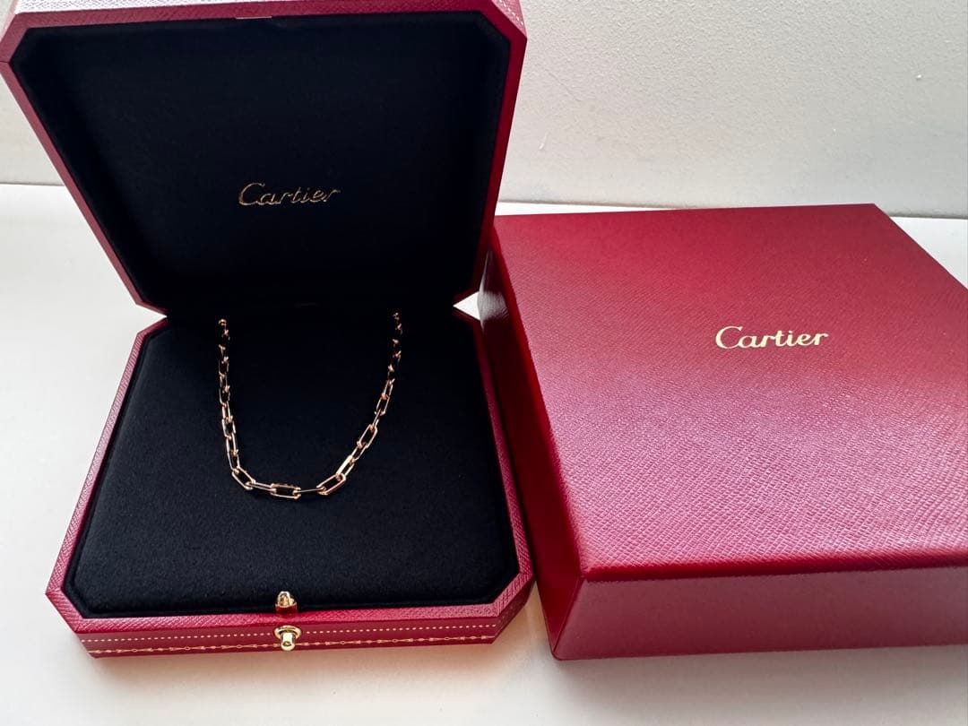 Cartier サントスネックレススモール　ピンクゴールド【4コマ足し】