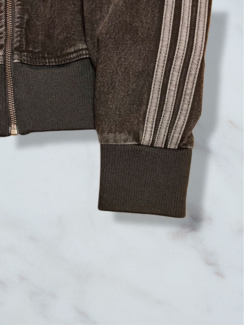 新品未使用タグ付adidas デニムトラックトップブラックデニムジャケットy2k