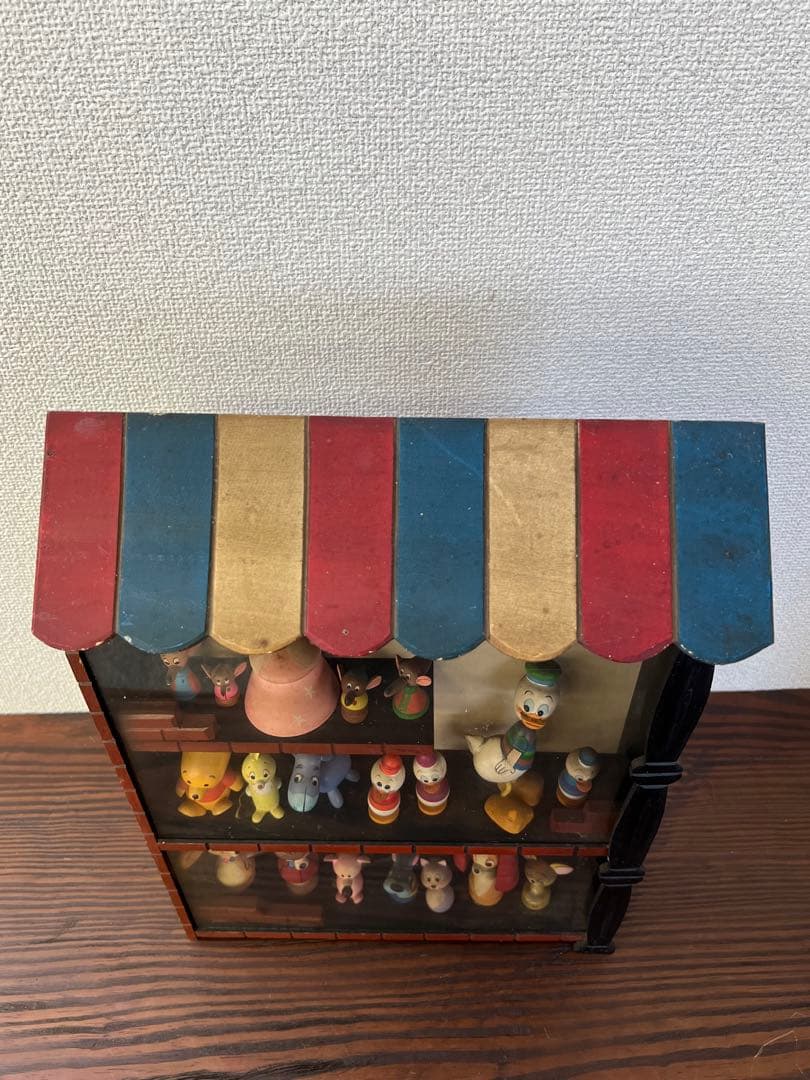 Disney ディズニー まんがこけし 19体　木製 飾り棚 昭和レトロ