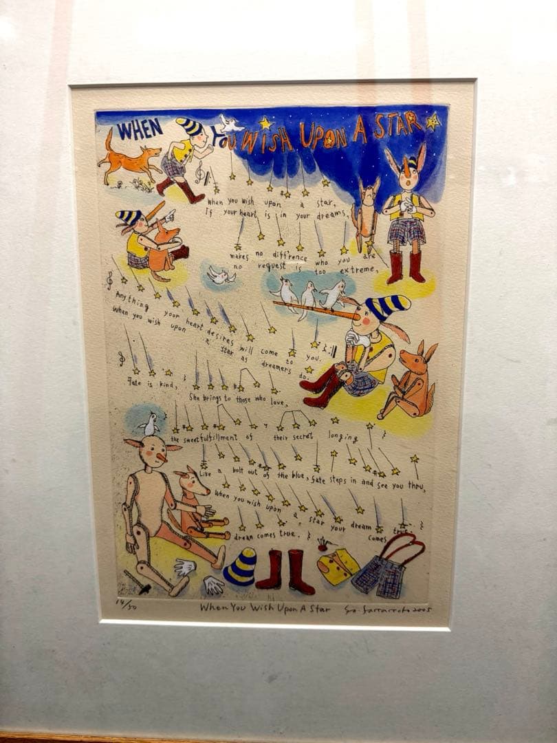 山本容子When You Wish Upon A Star リトグラフ14/50