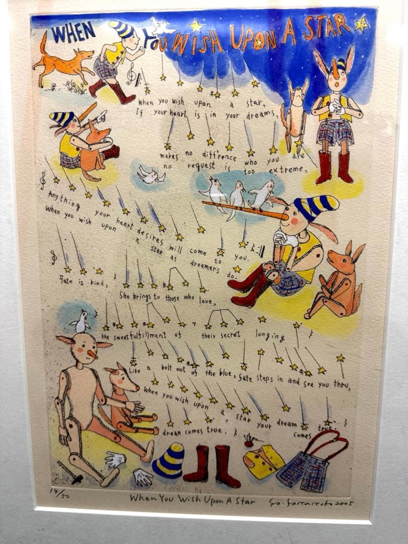 山本容子When You Wish Upon A Star リトグラフ14/50