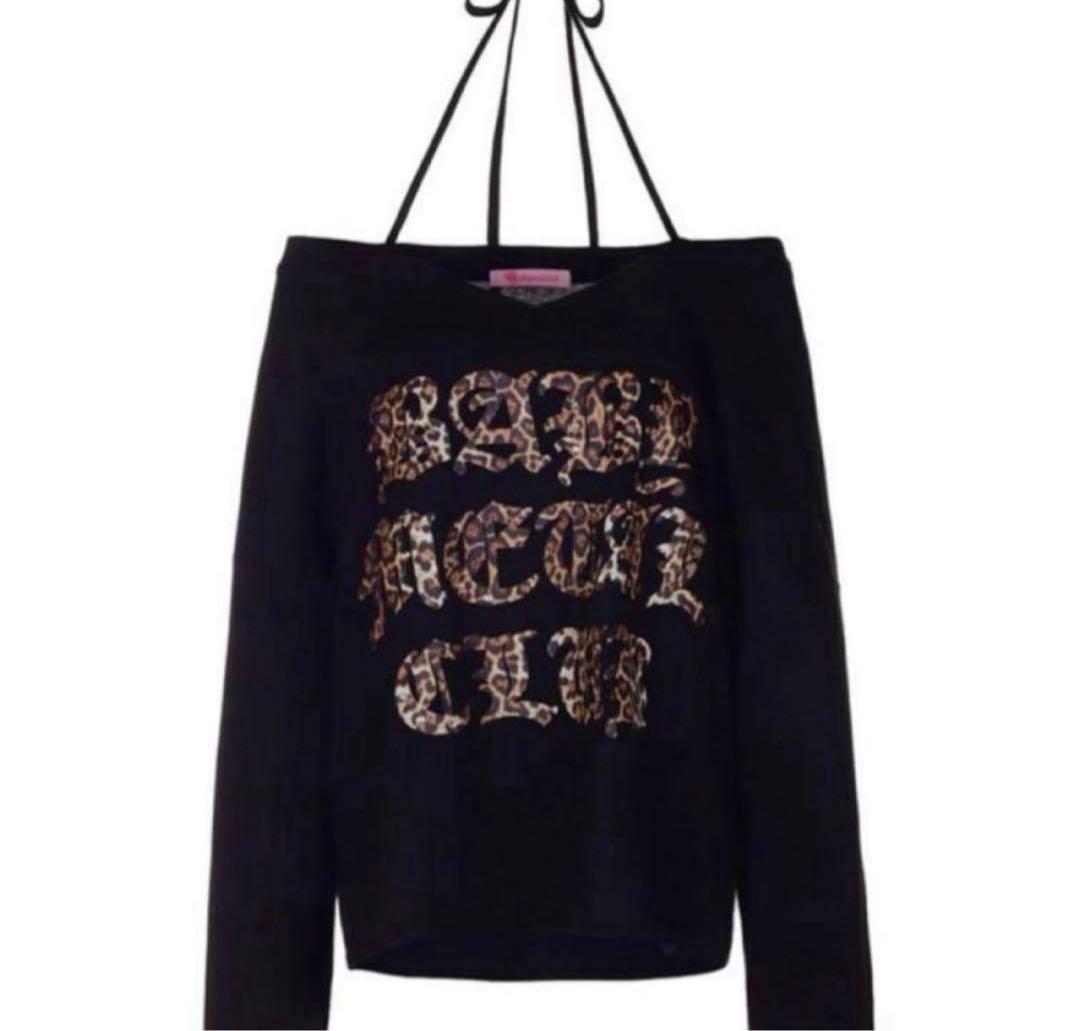 babylclub Leopard logo string tee 黒