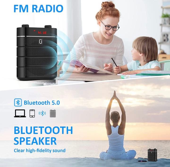 ポータブル有線拡声器 Bluetooth 5.0搭載 USB/TFカードFM対応