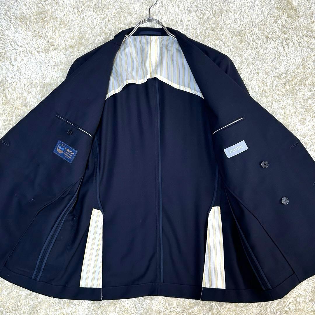 【現行 極美品 martin】マッキントッシュ　紺ブレ　金ボタン　ストレッチ