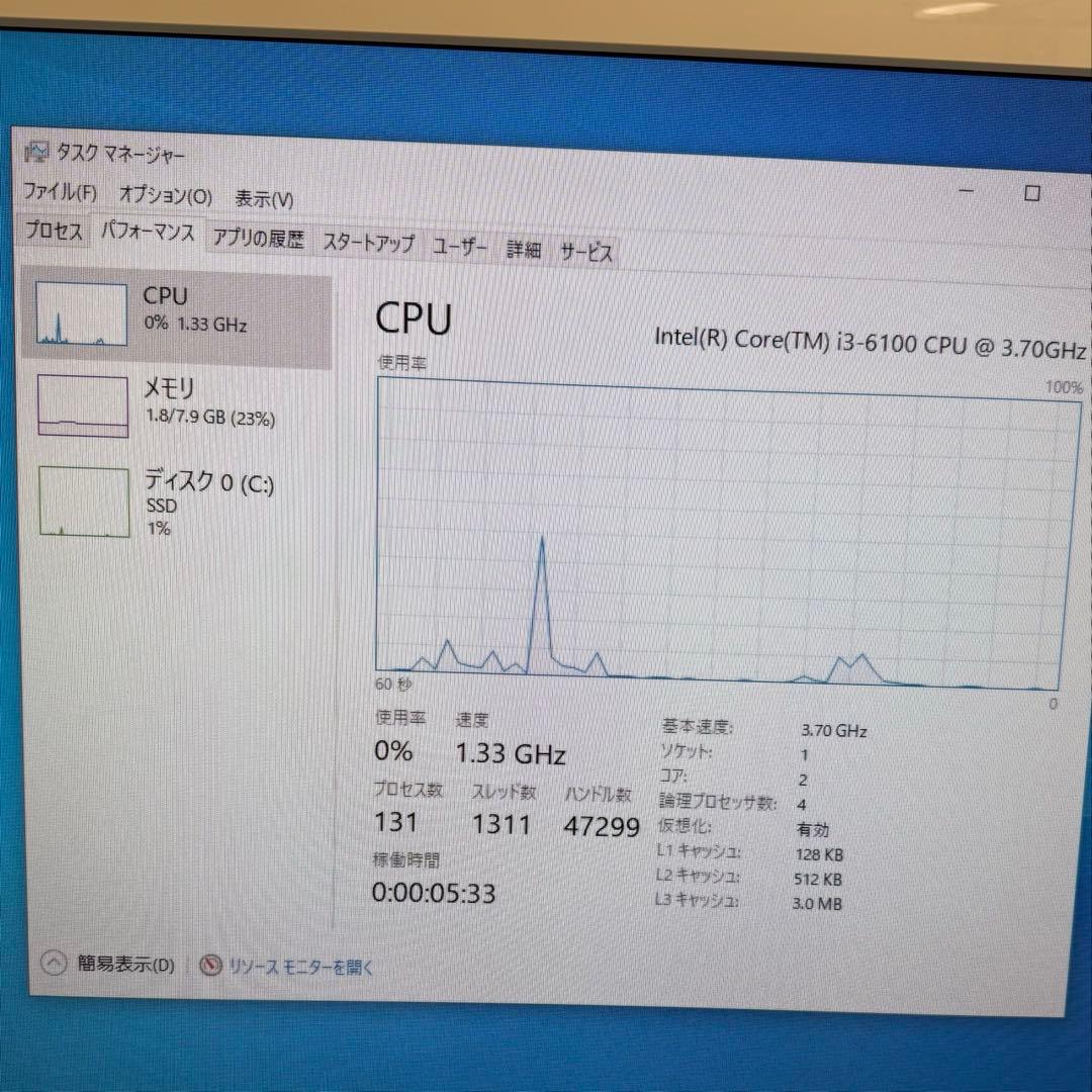 Windowsデスクトップ DELL Vostro 3250 i3 8GB SSD1TB Win10Pro
