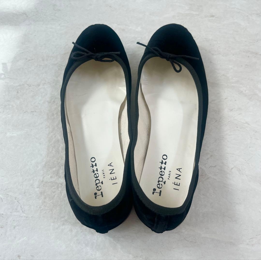 reppetto IENA ベロア バレエシューズ ブラック