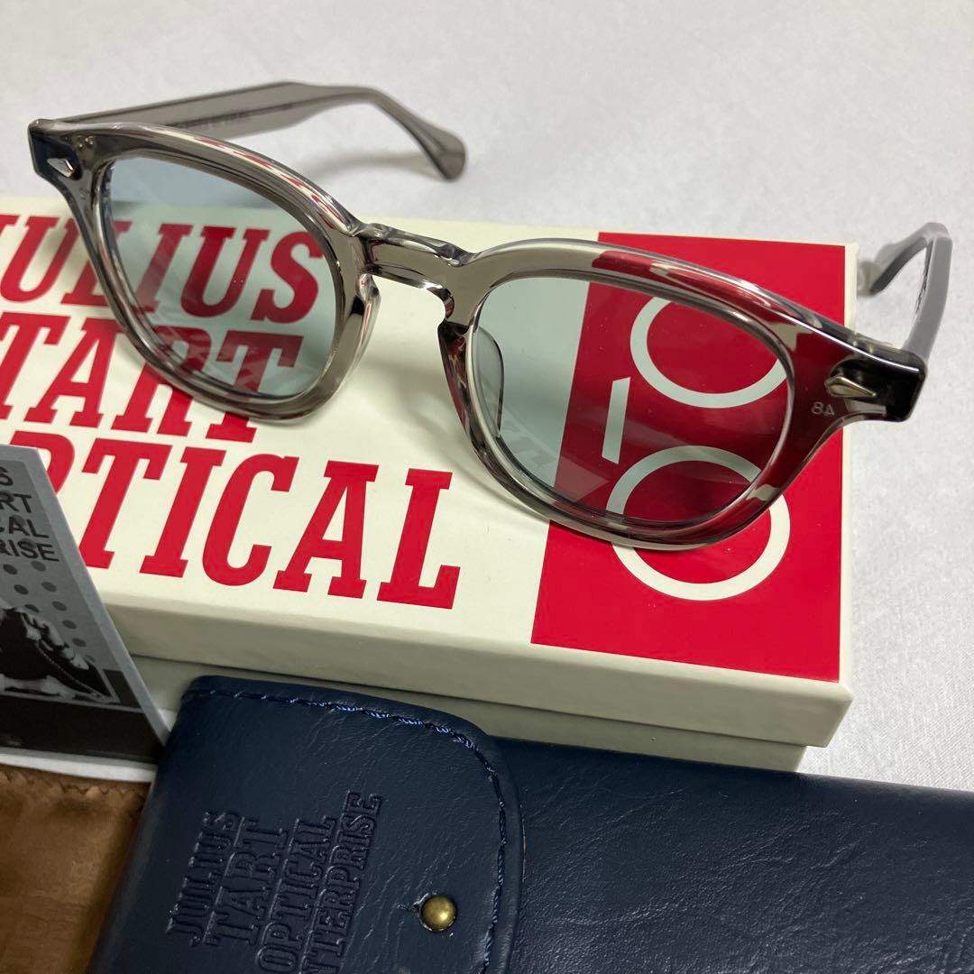 極美品ジュリアスタートオプティカルARグレークリスタルⅡ48□22ネイビー25%