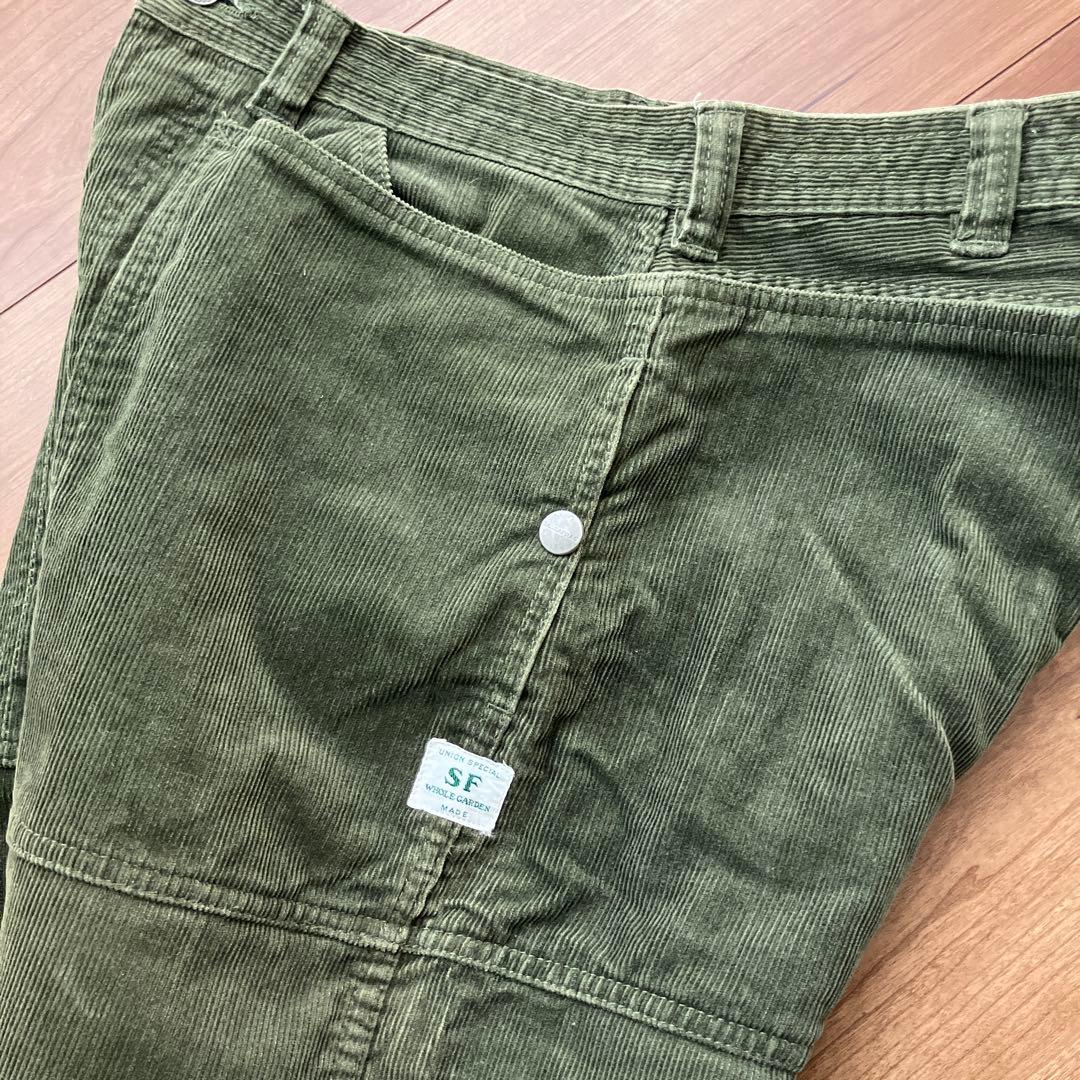 ササフラス コーデュロイ ワークパンツ グリーン M