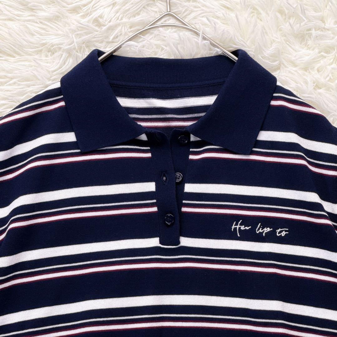 極美品✨Her lip to　Multi Border Polo Top