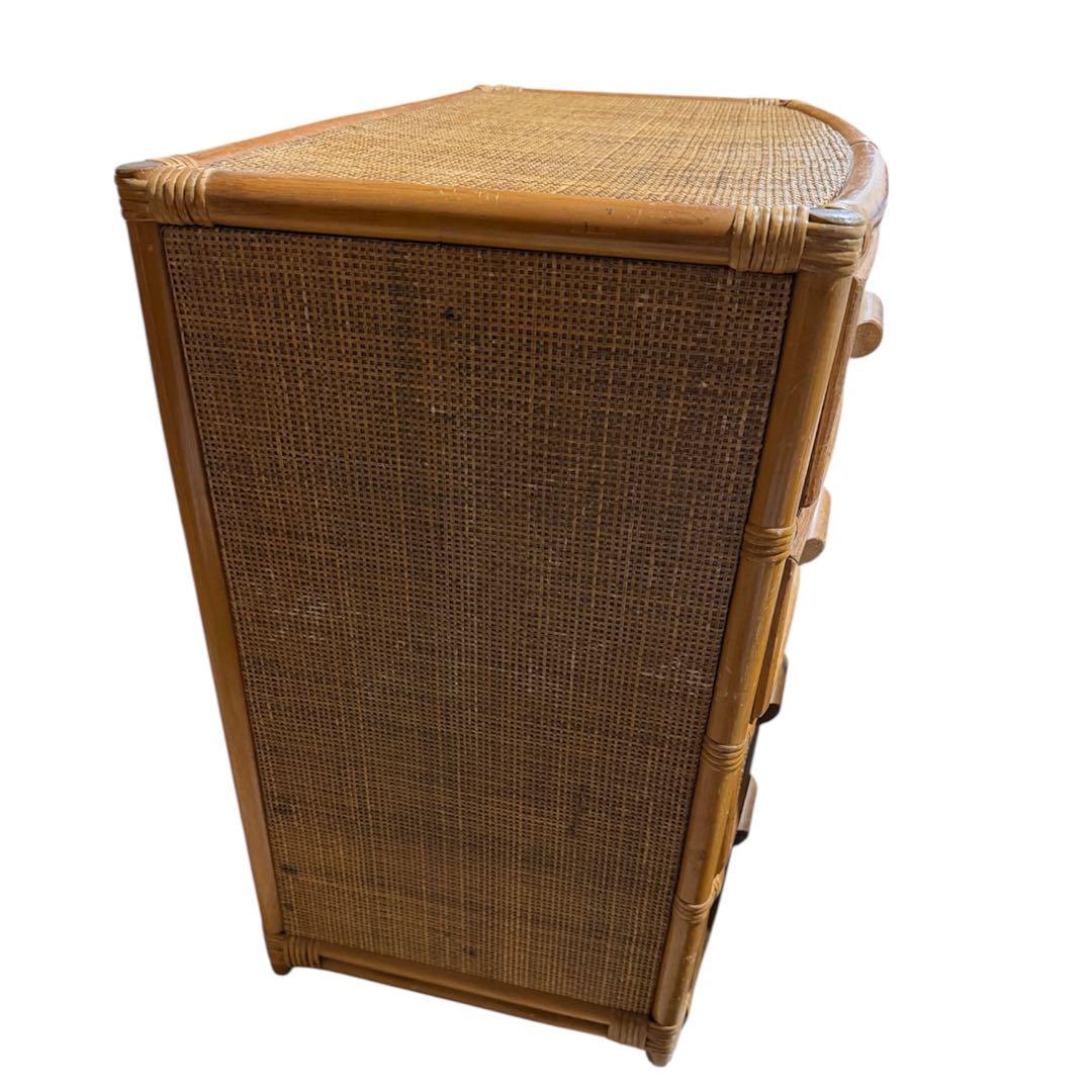 ラタン 4段チェスト　ナチュラル　収納家具 ヴィンテージ