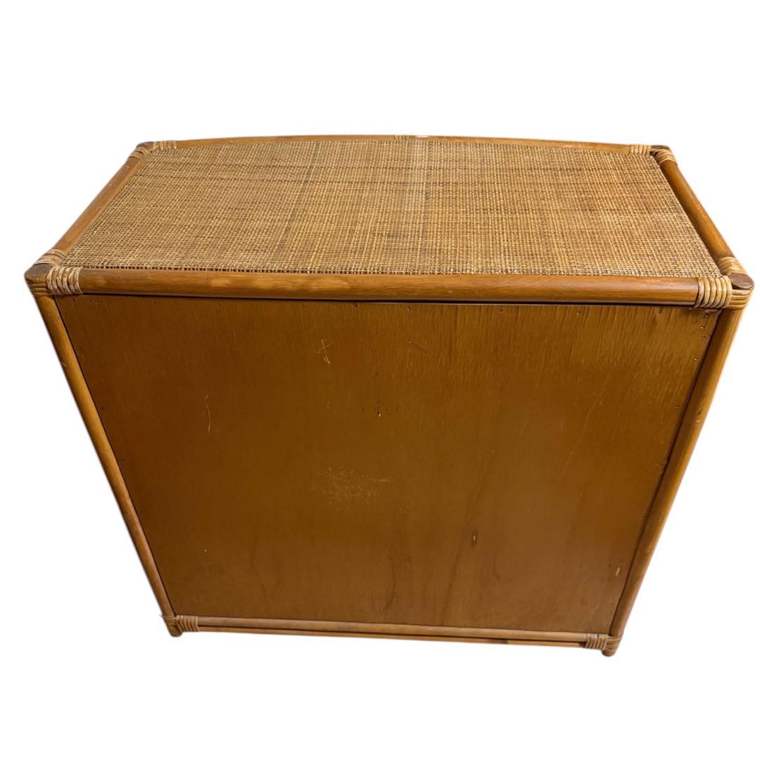 ラタン 4段チェスト　ナチュラル　収納家具 ヴィンテージ