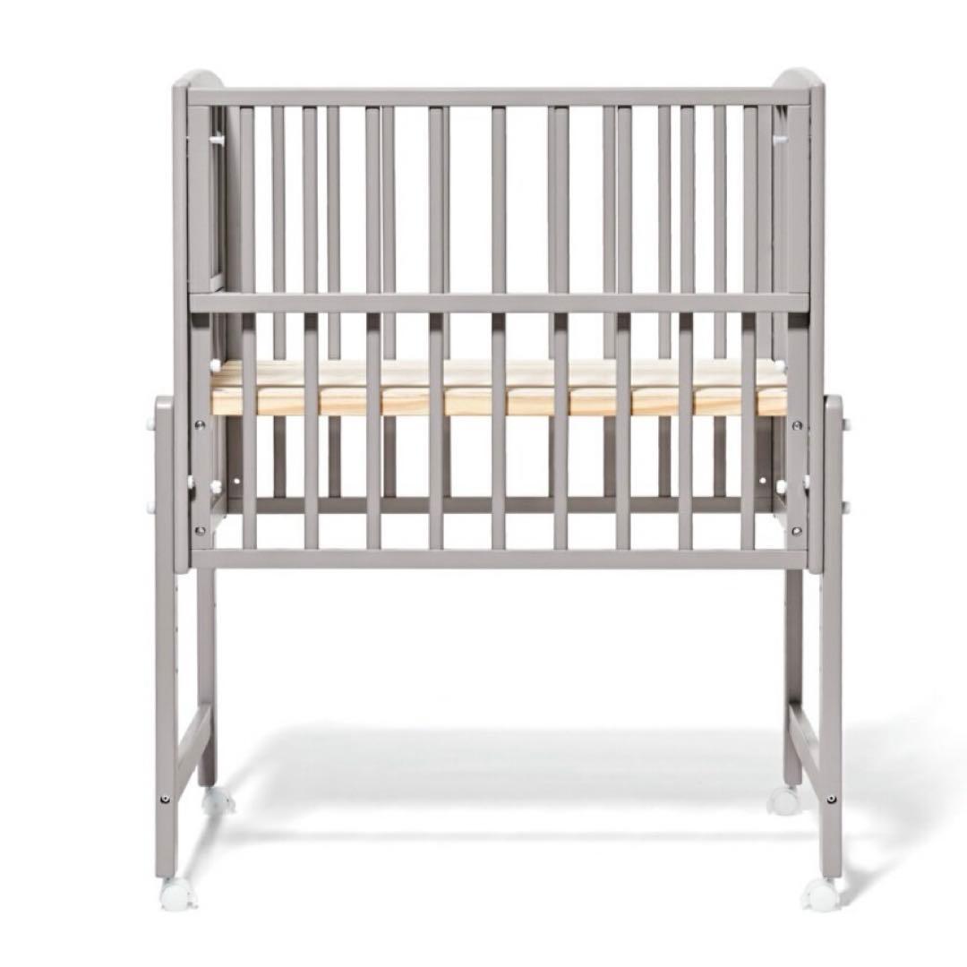 大和屋 ノモック nommoc Wオープン ハイタイプ ミニ ベビーベッドグレー