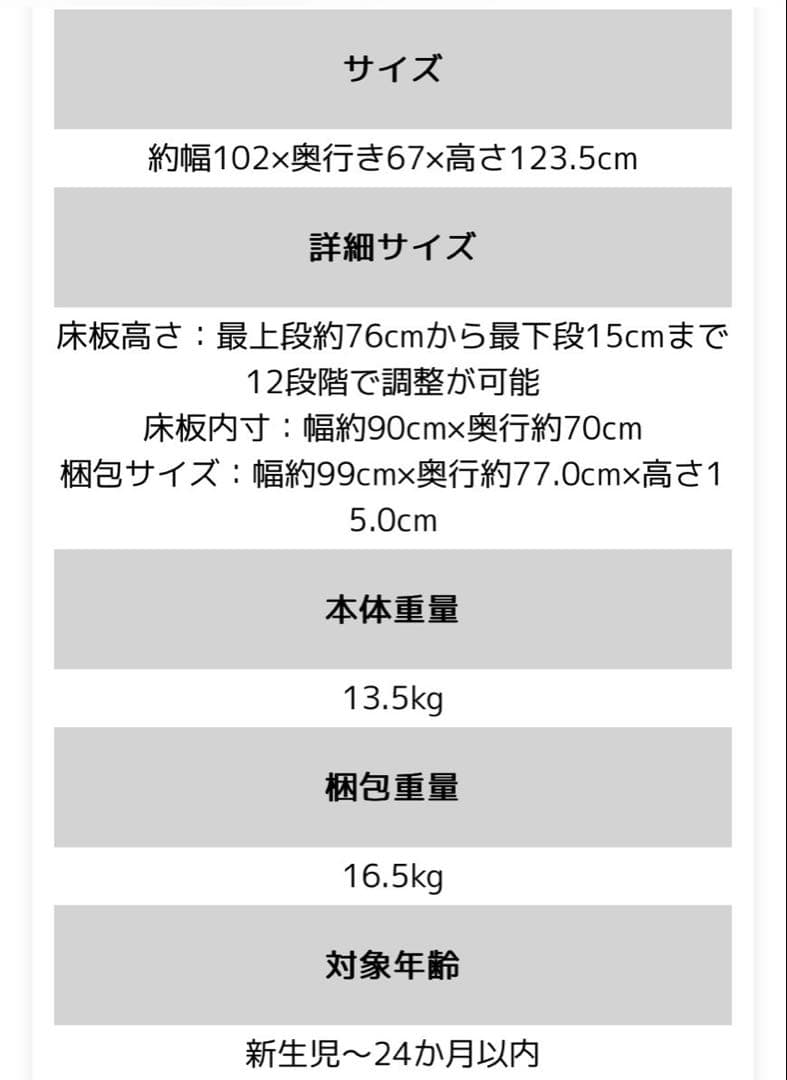 大和屋 ノモック nommoc Wオープン ハイタイプ ミニ ベビーベッドグレー