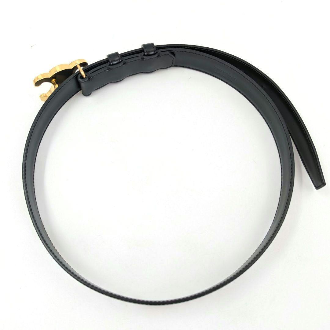 【極美品】CELINE トリオンフ ベルト 80 レザー ブラック 本革