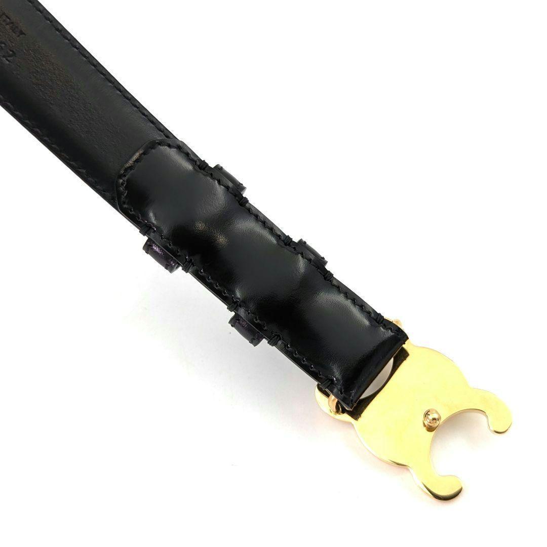 【極美品】CELINE トリオンフ ベルト 80 レザー ブラック 本革