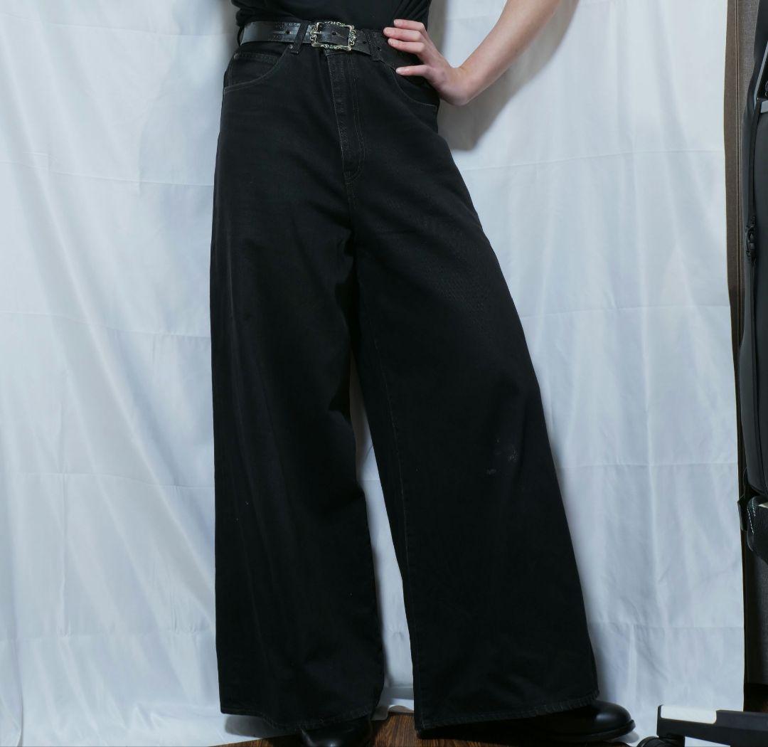 LAD MUSICIAN ワイドフレアデニムパンツ ブラック サイズ：46 黒