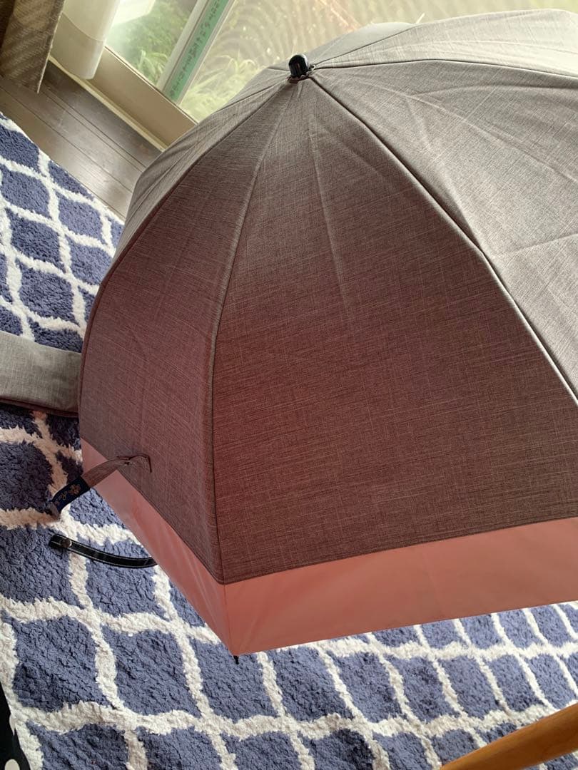 新品タグつき　芦屋ロサブラン日傘 2段折りミドル コンビ 55cm 曲がり手元