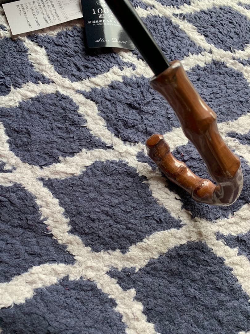 新品タグつき　芦屋ロサブラン日傘 2段折りミドル コンビ 55cm 曲がり手元