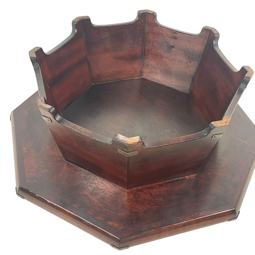 HR276 【レア】松本民芸家具 八角膳 ミズメザクラ 飾り台 花台 座卓机