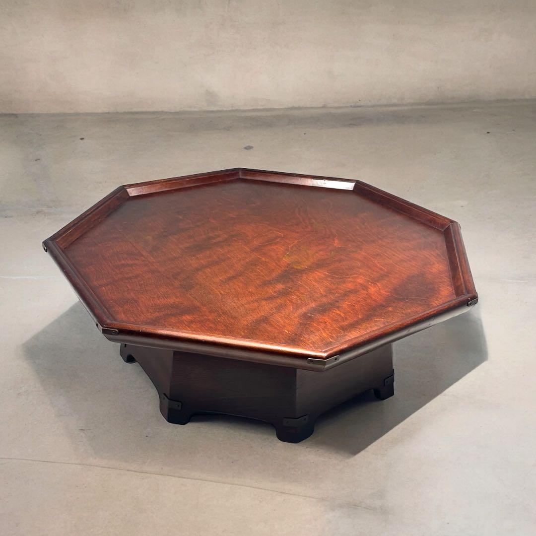 HR276 【レア】松本民芸家具 八角膳 ミズメザクラ 飾り台 花台 座卓机