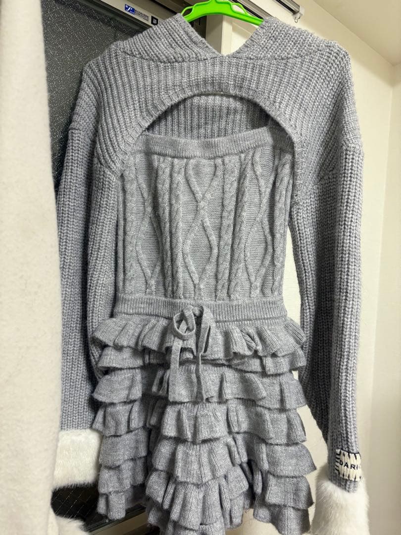 Darich フリルニットコンビネゾン GRY FREE