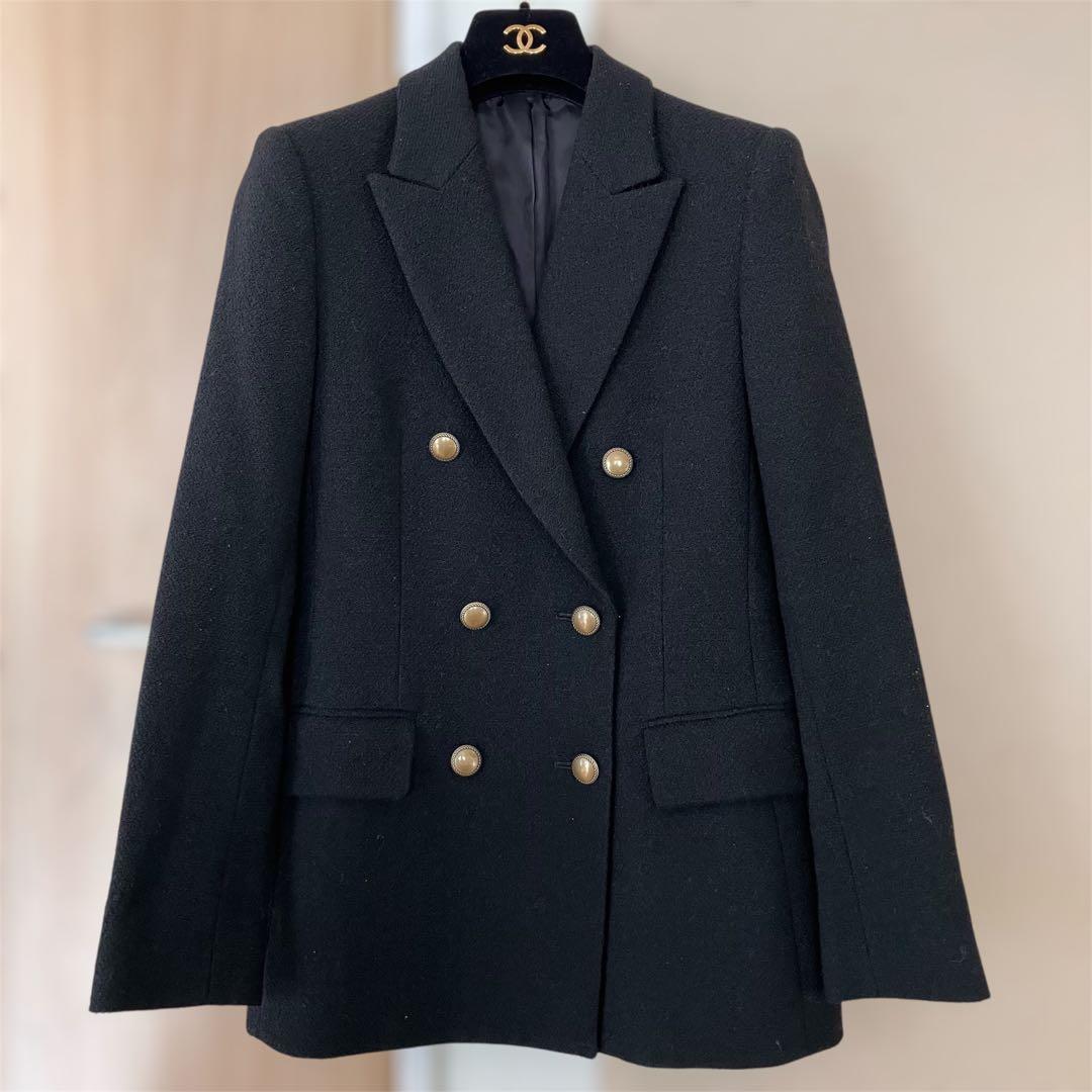 （美品）アナイ　ANAYI ダブルテーラードジャケット　金ボタン ブラック　S