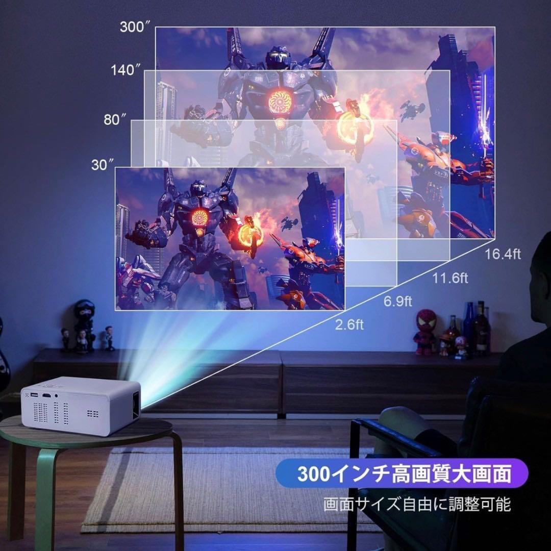 超小型 プロジェクター 家庭用 1080PフルHD 13000LM 4K対応