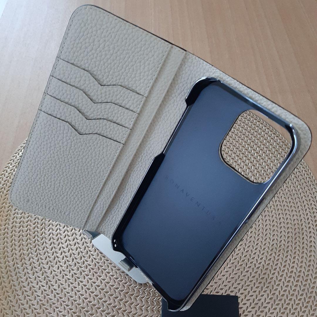 【ボナベンチュラ】ダイアリーケースiPhone 14 Pro Max,アイボリー