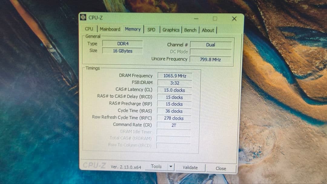 DDR4 8GBx2枚 16GB pc4-2133 動作確認済み ③