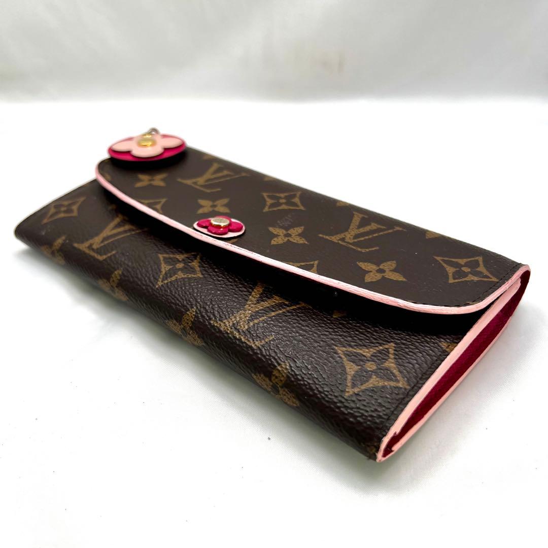 ルイヴィトン モノグラム フラワーチャーム ポルトフォイユ エミリー 長財布