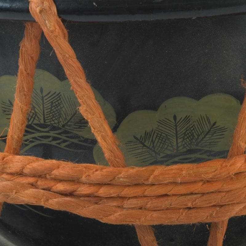 和楽器　和太鼓　締太鼓　梅竹蒔絵胴　台座付　V　9889A