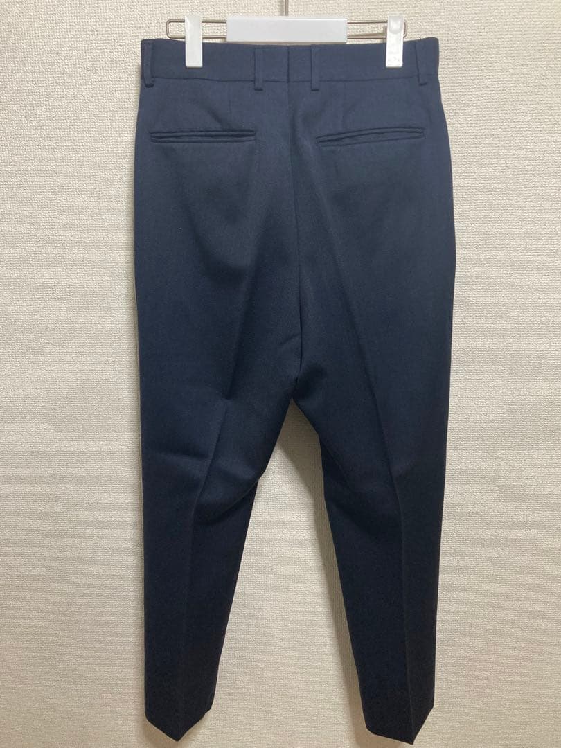 NEAT ウール ネイビー テーパードスラックス
