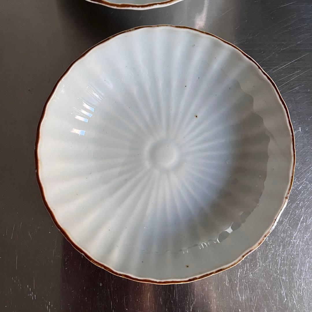 骨董　古伊万里　白磁　菊形　なます皿＆小皿セット