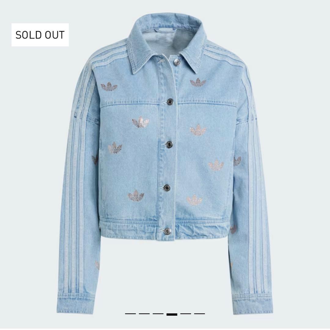 adidas/デニムラインストーンジャケット Mサイズ