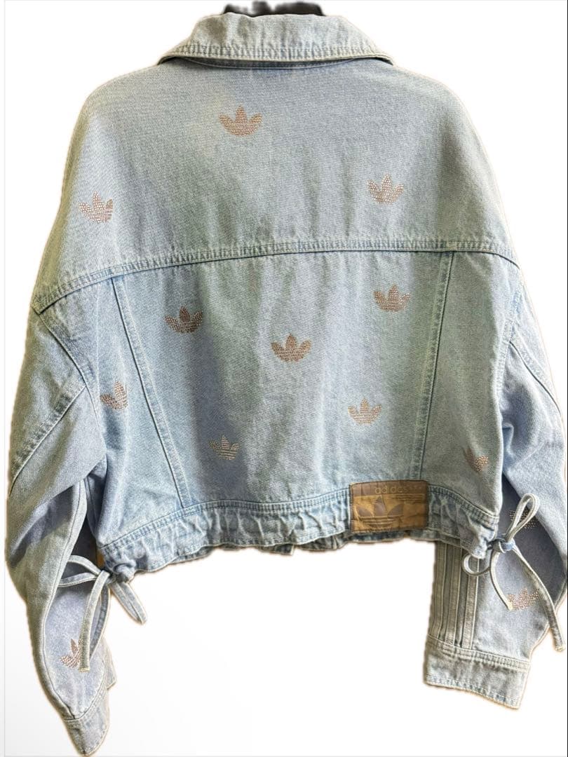 adidas/デニムラインストーンジャケット Mサイズ