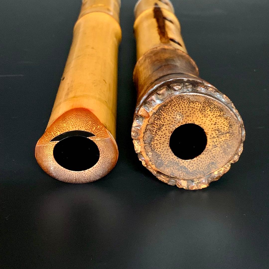 都山流 尺八 『河野玉水』 在銘 銀中継ぎ 1尺8寸（約55センチ）