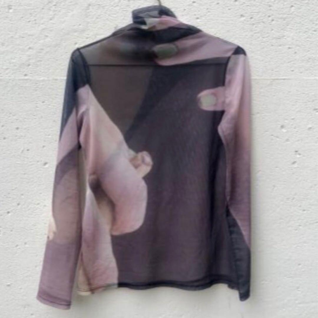 トップス turtleneck long sleeve see through top