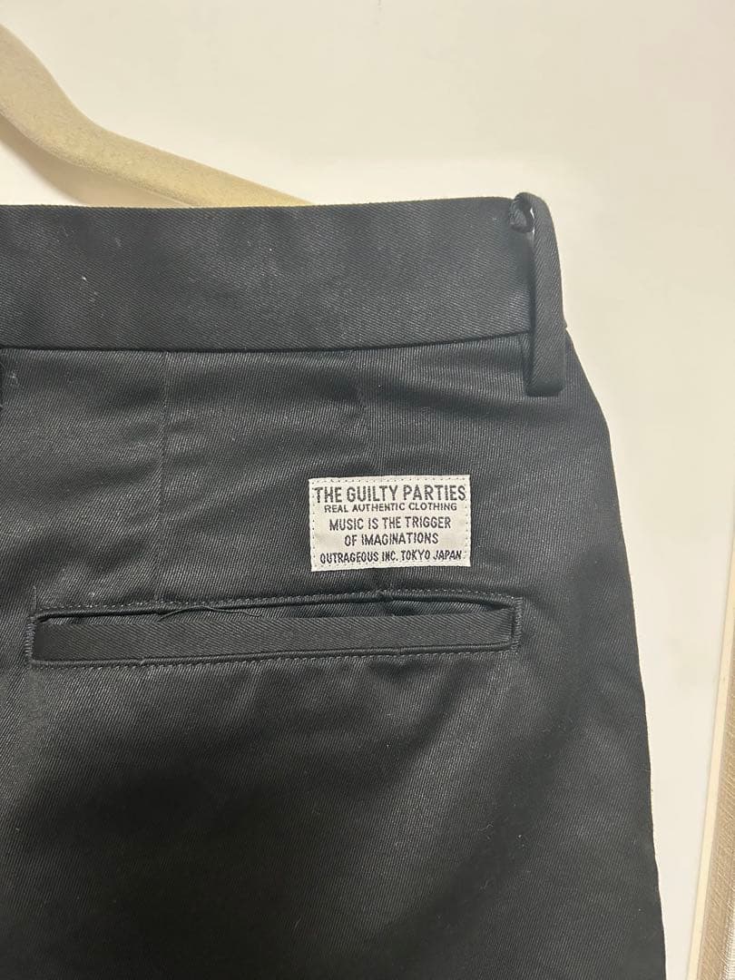 24ss WACKO MARIA ツータックチノ　ワコマリア　M ブラック